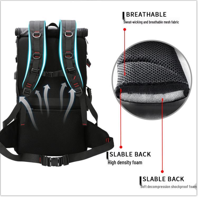 Men's Waterproof Large Capacity Outdoor Mountaineering and Travel Backpack - Multifunctional Double Shoulder Bag