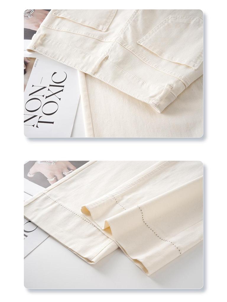 Women's Light-Colored Wide-Leg Jeans: Petite, Slimming, Straight-Leg Nine-Point Pants for Summer 2025