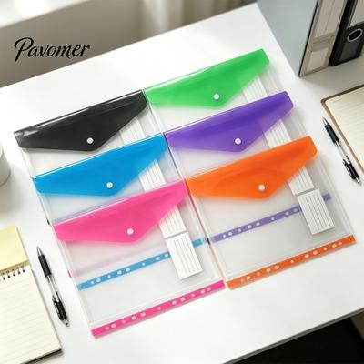 Office Supplies Storage 11 Hole Expanding File Pockets, Reusable PP Document Sleeves, Transparent Card Organizer Pouch Waterproof Bag for Home