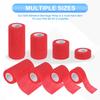 PATIKIL Bandage 16 5 Elastic Tape for Athletic and Outdoor Red 1"/2"/3"/4" Self-Adhesive Wraps, Count, Yards, Self-Breathing Sports, Wrist, Ankle,