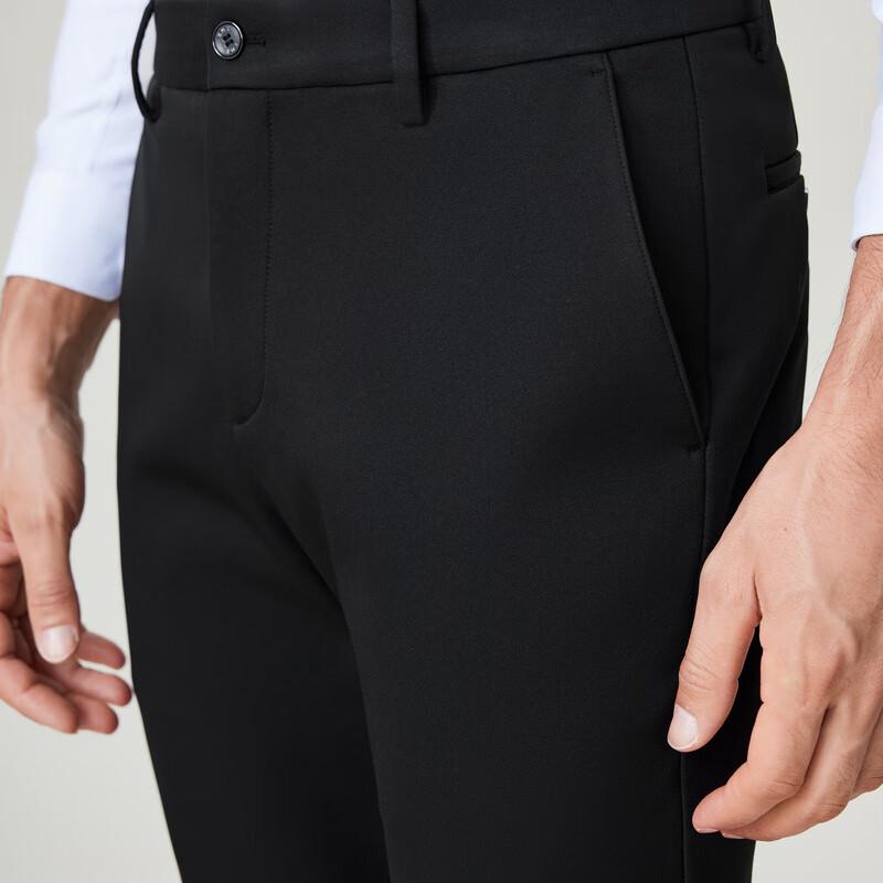 EMZ Men's Spring Autumn Micro-Stretch Straight-Leg Business Casual Pants