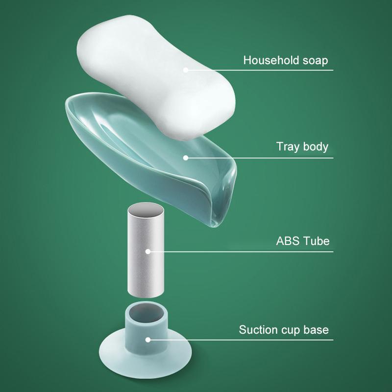 Suction Cup Soap Dish Soap Box Creative Draining Soap Storage Rack Kitchen Sponge Holder Soap Container Bathroom Supplies