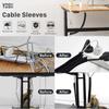 50cm Black Cable Organizer ZipperTypeTV Computer Cable Sleeve Insulated Protective Office Cable Hidden Storage Management