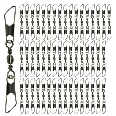50pezzi Girelle Cuscinetto Girelle Rolling per Esca da Pesca in Acqua Salata Connettore Amo con Moschettoni