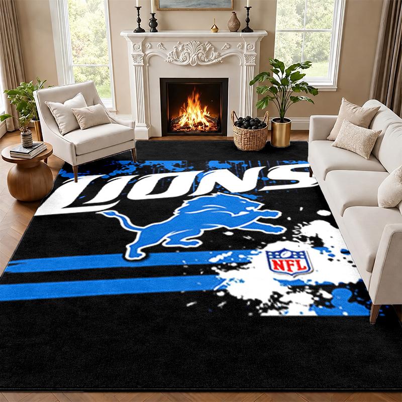 Detroit Lions Carpet Door Mat for Living Room or Bedroom Protective Mat Under Chair Office Decoration Christmas Gift Birthday Present