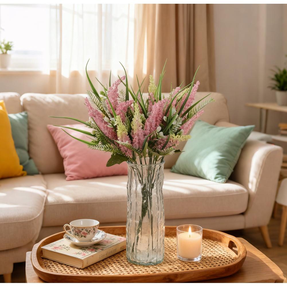 For Wedding For Home Decor Artificial Flowers Lavender Bouquet Spring Wedding Artificial Soft PVC Material Handcrafted Design