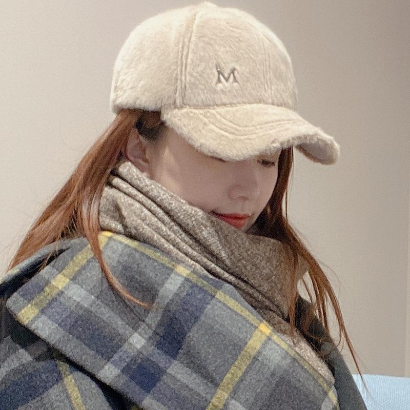Baseball Hat for Women In Autumn and Winter New Women Fashion Rabbit Plush Trendy Versatile Warm Baseball Hat for Winter