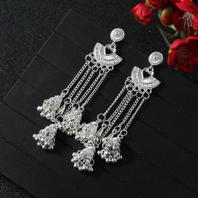 Retro Ethnic Style Stud Earrings, Long Birdcage Bells, Fringed Earrings, Bohemian Temperament, Personalized Earrings, Earrings for Women