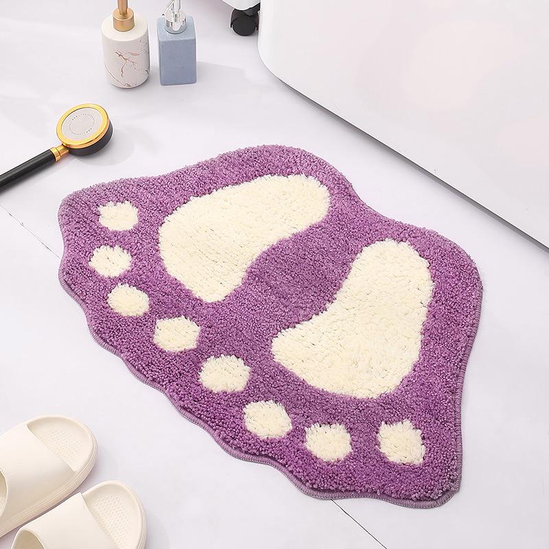 Cartoon Foot Shaped Toilet Mat Absorbent Non-Slip Mats Comfortable Resistant Carpet Washable Household Door Pads Nordic Style Thickened Bathroom Mat