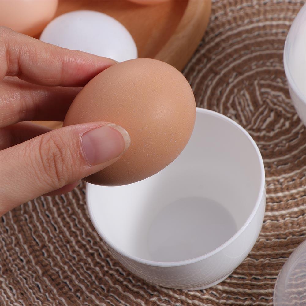 2pcs Heat Safe Microwave Egg Cooker Plastic Egg Boiler Household Steamed Egg Cup  Breakfast
