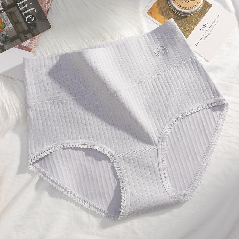 Women's Spring and Autumn Cotton 10A Antibacterial Crotch High Waist Tummy Tuck Underwear