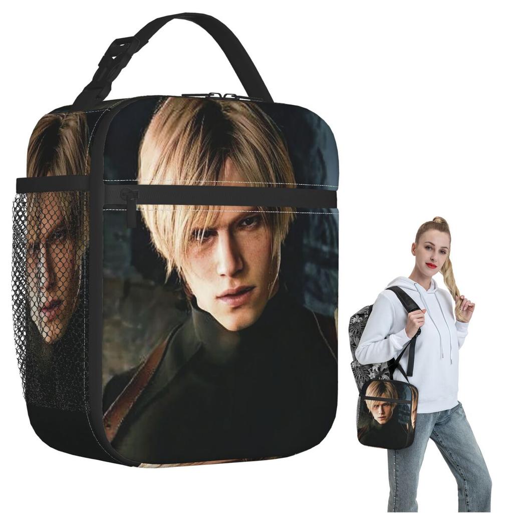 Resident Evils Leon Kennedy Game Insulated Lunch Bag for Women Children Leakproof Food Boxes Thermal Lunch Box Tote
