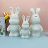 DIY Paint Fluid Rabbit Figure Handmade Pigment Doll Toy White Vinyl Bear Figurine Sculpture House Decoration Table Accessories
