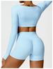 Winter Long Sleeve Yoga Suit for Outdoor Running - Brushed Fitness T-shirt