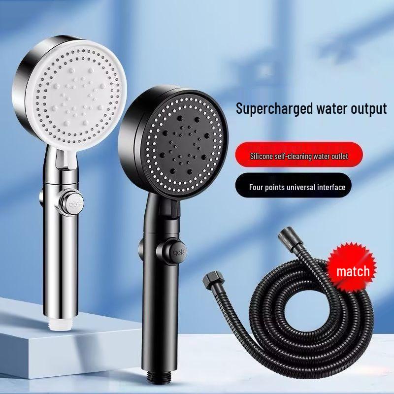 5-Speed Booster Handheld Shower Head Set with Spray Gun Design