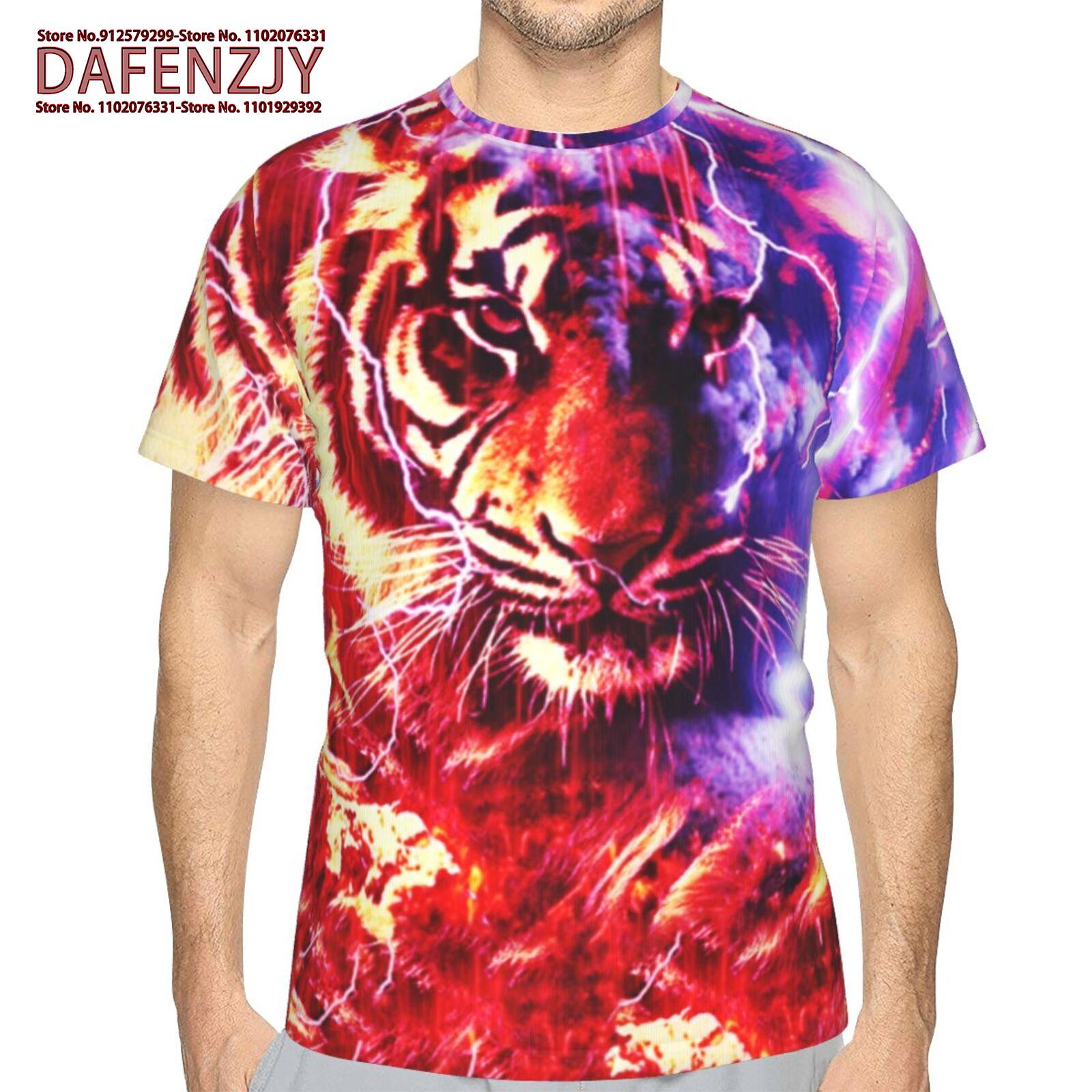 

Vintage Animal Tiger Men T-shirt 3D Print Short Sleeve Tshirt Breathable Lightweight Summer Hip Hop Casual Tops Accept Custom XXXL небо синє кольору