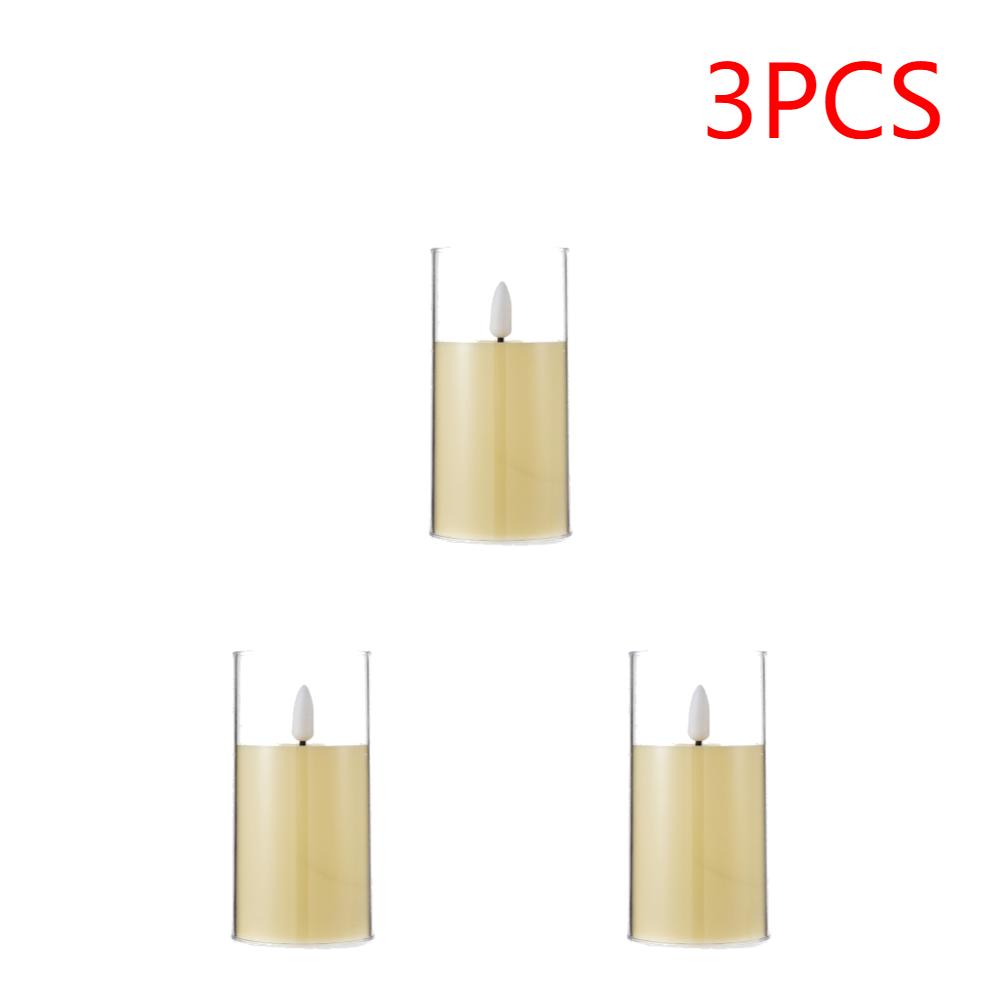 Led Electronic Candles Light Flameless Battery Operated Flickering Lamp Clear Acrylic Glass Battery Powered Wedding Party Christ