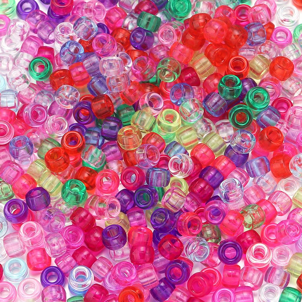200pcs Transparent Acrylic Beads 6x9mm Big Hole Loose Spacer Beads For Jewelry Making DIY Necklace Bracelets Key Chain Supplies
