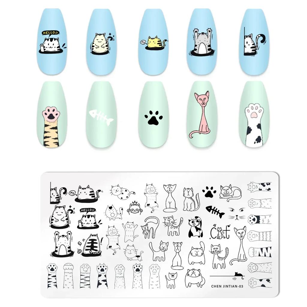 Nagelstempelplatten mit Schlangen- und Leoparden-Motiv, englische Buchstaben, Liebe, Herz, Blätter, Blumen, Design, Druckplatten, Nagelkunst, Schablone, Stempelwerkzeug