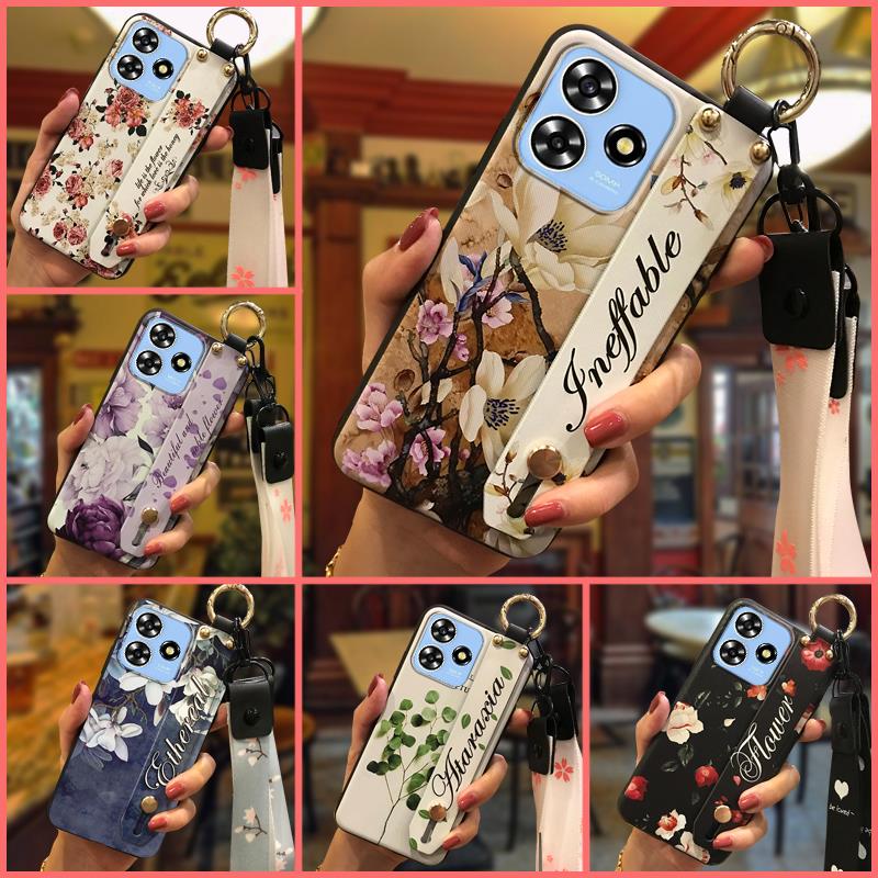 Fashion Design Soft case Phone Case For ZTE Blade A73 4G/V50 Smart Silicone Lanyard Shockproof Back Cover Dirt-resistant