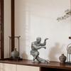 3D Printed Kung Fu Figurine, Kung Fu Master Statue with Exquisite Texture Stable Base, Martial Arts Collectible Sculpture for Home Office Decor