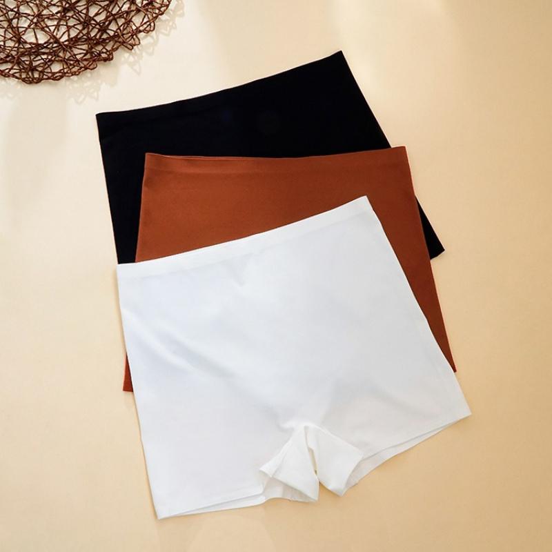 Women's High-waisted Safety Shorts Anti-exposure Ice Silk Seamless Base Layer Plain Color Underwear