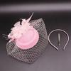 Elegant Feathered Flower Fascinator Hat for Women Cocktail Party Wool Fedoras Hat For Masquerade Parties Dressingup