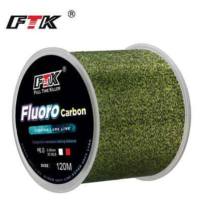 120M Fluorocarbon Coating Fishing Line 0.20mm-0.60mm 7.15LB-45LB Carbon Fiber Leader Line Fishing Lure Wire Sinking Line Japan