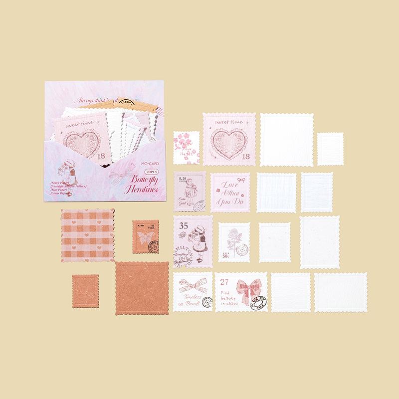 Momo Retro Embossed Scenery Stamp Stickers - Journal Decoration Series