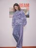 YUGADANG Hunting Scene Fleece-Lined Sweatshirt Oversized Navy