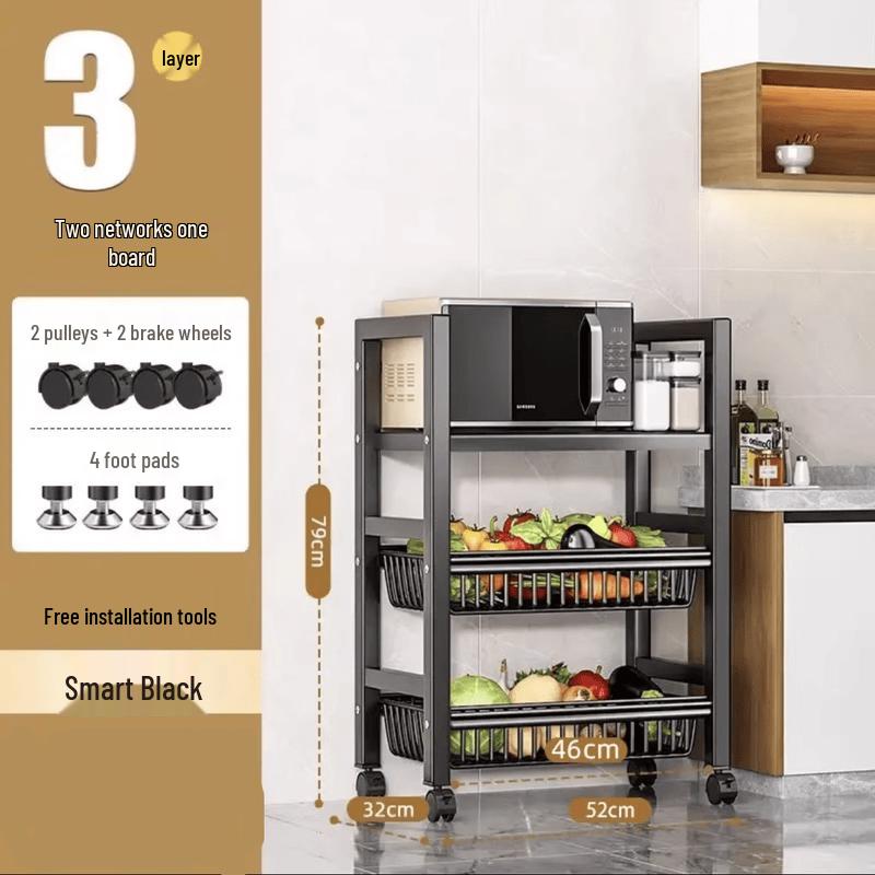 Multifunctional Carbon Steel Kitchen Storage Rack
