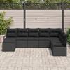 Ensemble de Canapé de Jardin 8 Pièces avec Coussins Noir Rotin Poly, Canapé de Jardin 2 places avec Coussins Noir Rotin Poly 3346503