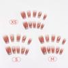 24 Pieces 30 medium and long nail art tablets Wear nail royal blush slash glitter to whiten advanced fake nails