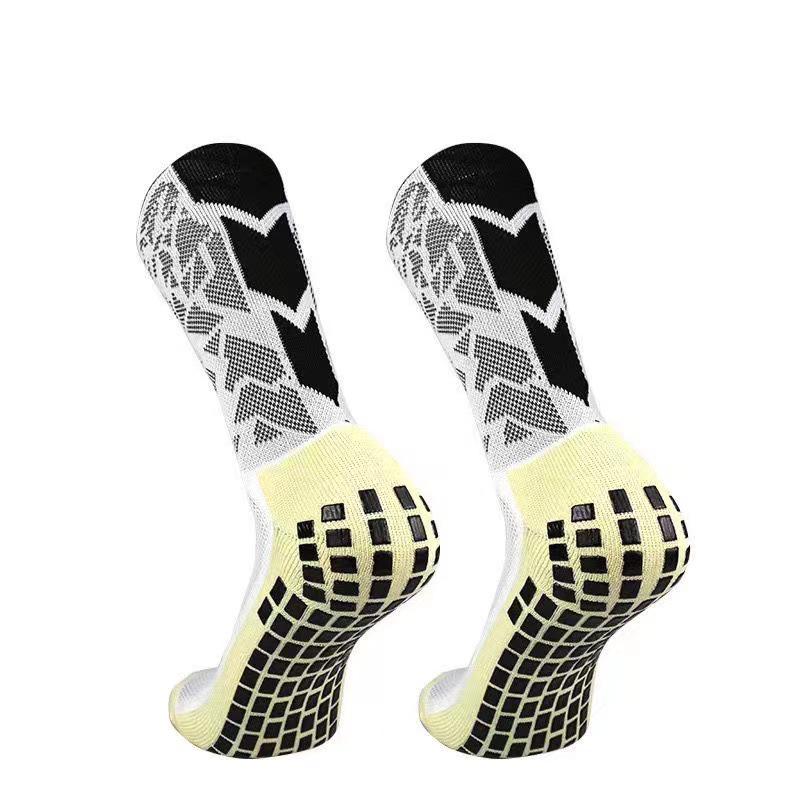 Cross Men's Non-Slip Mid-Calf Football Socks - Professional Thickened Towel Bottom, Wear-Resistant Long Sport Socks