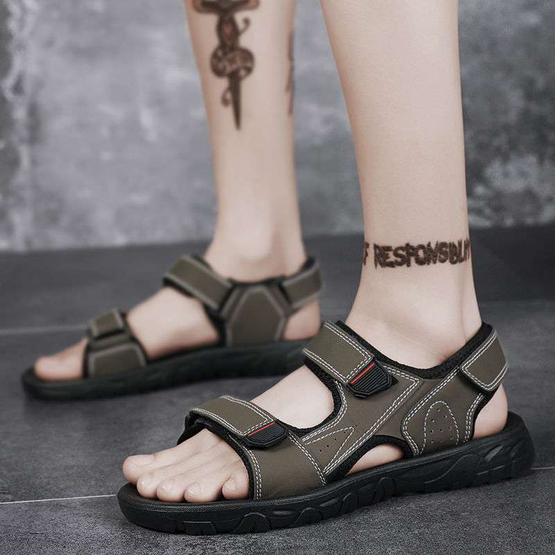 Summer new men's sandals men's trend casual black youth driving waterproof beach shoes dual-purpose cool slippers men