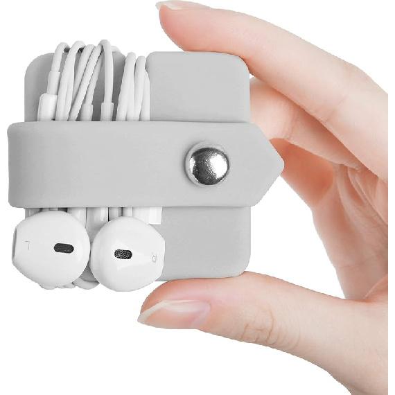 Silicone Earphone Organizer Earphone Wrap Winder Headphone Cord Organizer Wrap Winder Manager/Cable Winder(Pink, 1 Piece)