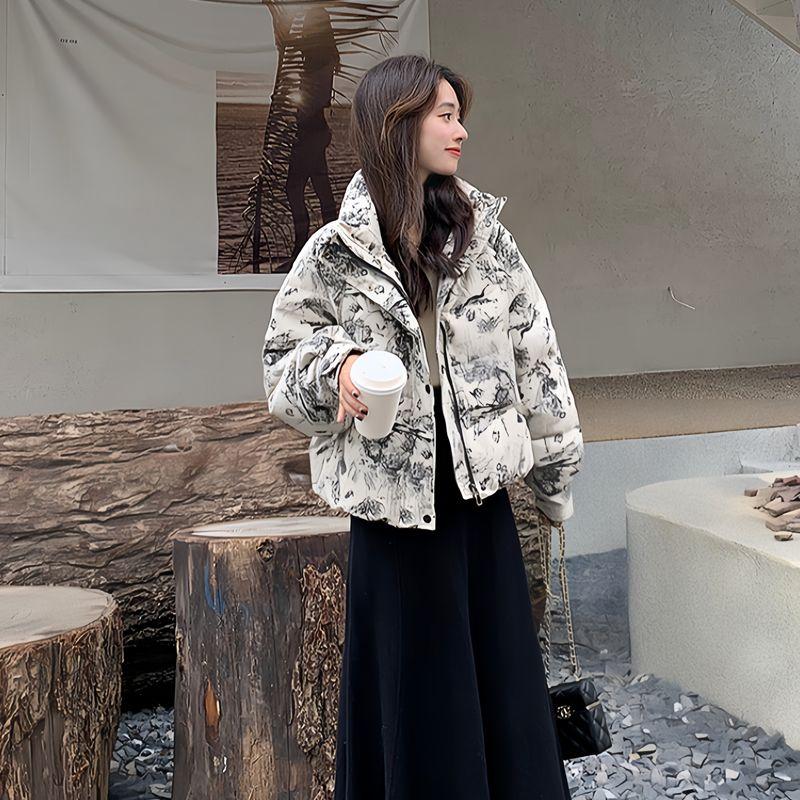 Winter Warm Fashionable Short Down Cotton Coat Women Loose Thickened Korean Style Versatile Outerwear