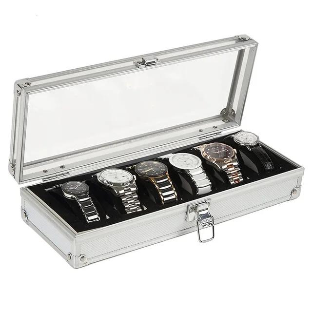 6/12/36 Girds Luxury Premium Quality Watch Box Aluminum Alloy Produc Pattern Storage Clock Box Collection Display Gift Boxes