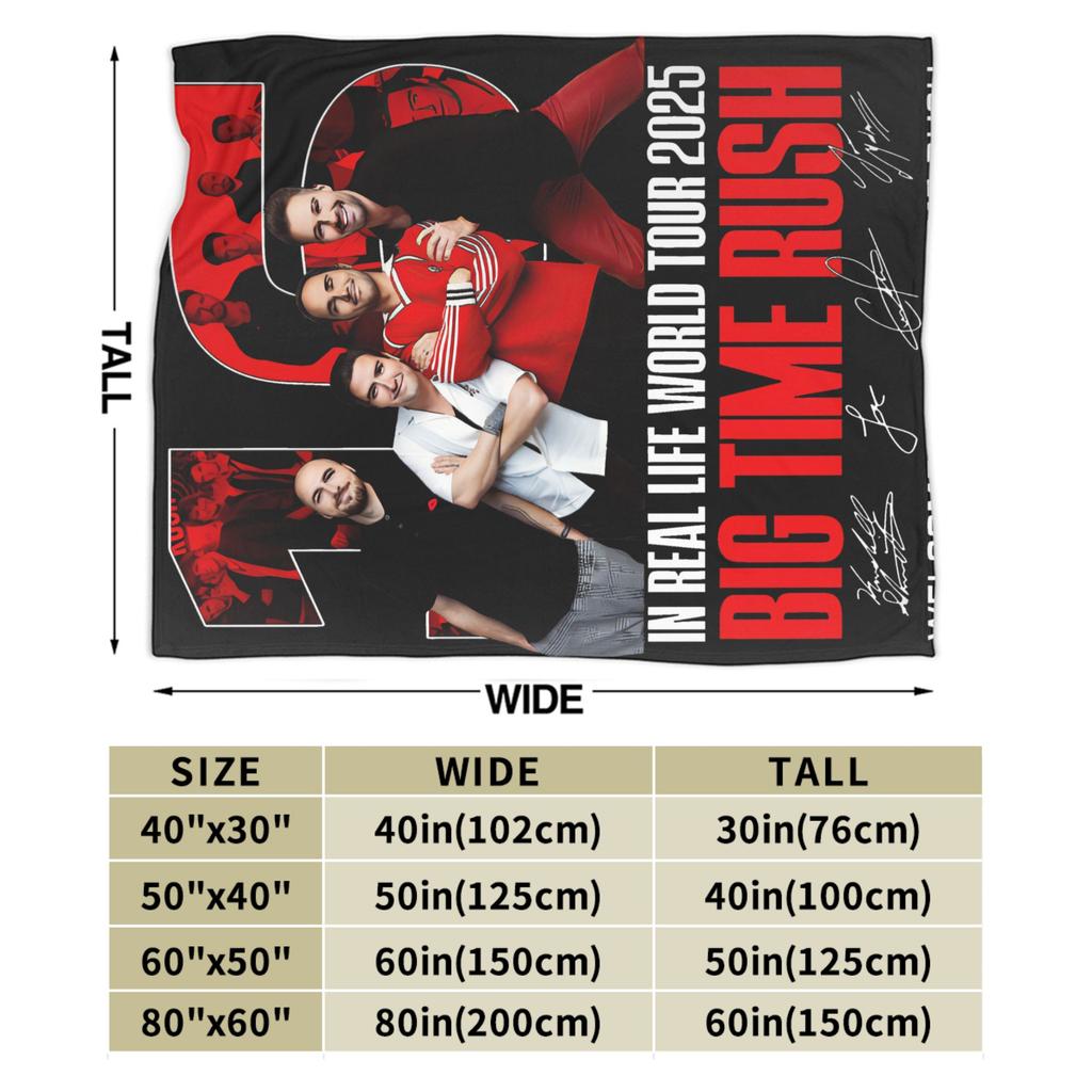 Big Time Rush Band Flannel Blanket Winter Super Soft Throw Blanket for Girls Boys Outdoor Funny Bedspread Sofa Bed Cover
