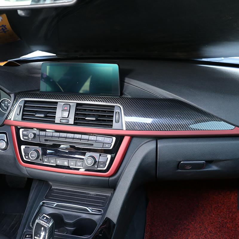 For BMW F30 F31 F32 F33 F34 F36 F80 F82 Real Carbon Fiber Car Dashboard Panel Decorative Cover Sticker Trim Interior Accessories