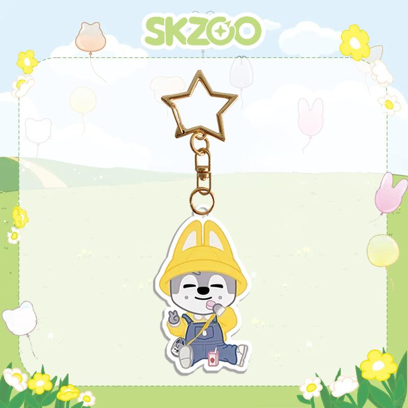 Stray Kids SKZOO Kindergarten Acrylic Keychain, Cute Cartoon Star Clasp Bag Pendant, Kpop Fan Collection Gift For Stay