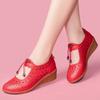 Women Fashion Light Weight White Hollow Out Breathable Footwear Lady Casual Red Comfort Summer Wedge Heel Shoes Ab568