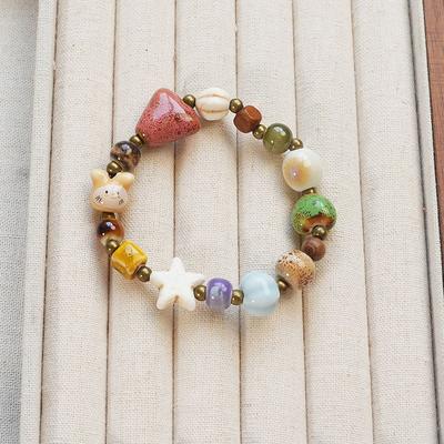 Keramikperlenarmbänder im Ethno-Stil, verstellbar, für Damen und Herren, bunte handgewebte Perlenarmbänder, Schmuckzubehör, Geschenke