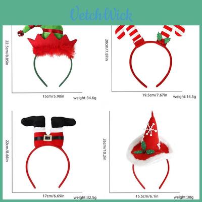 Adorável Faixa de Cabeça para Festa de Natal Para Todas as Idades Apresentando Temas de Papai Noel e Árvore de Natal