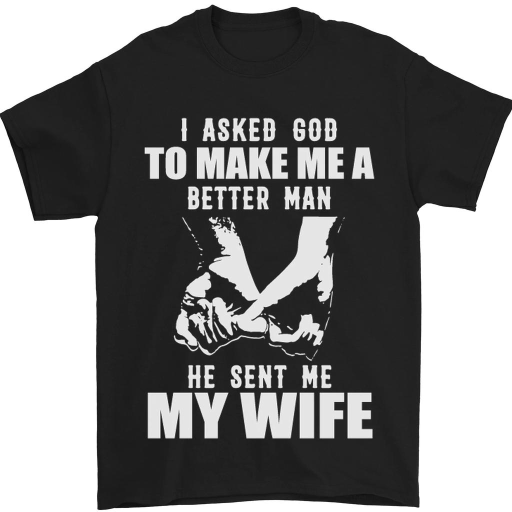 Husband Wife Wedding Anniversary God Mens T-Shirt Cotton