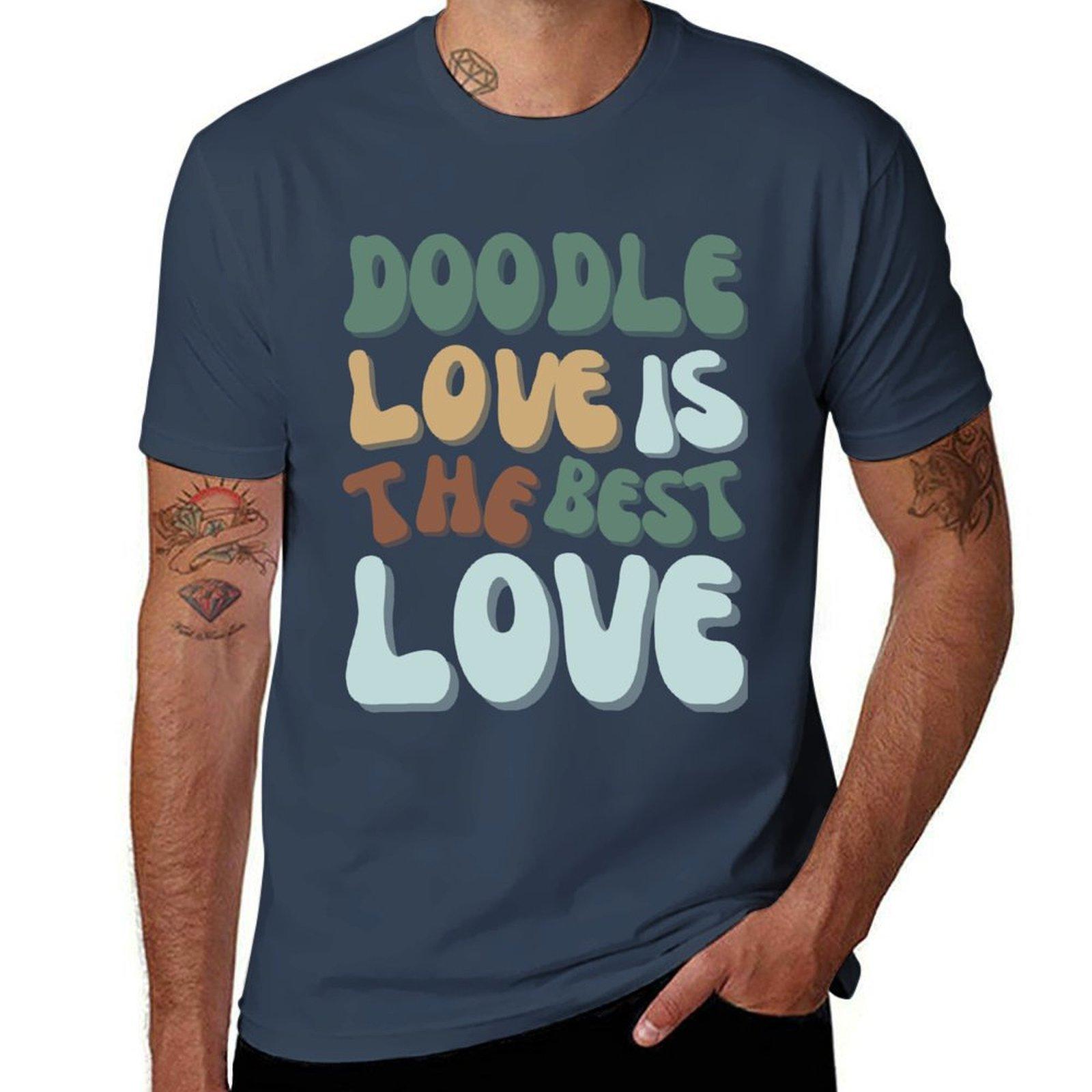 Doodle Love is Best TShirt Work Wear Short Sleeve TShirt S