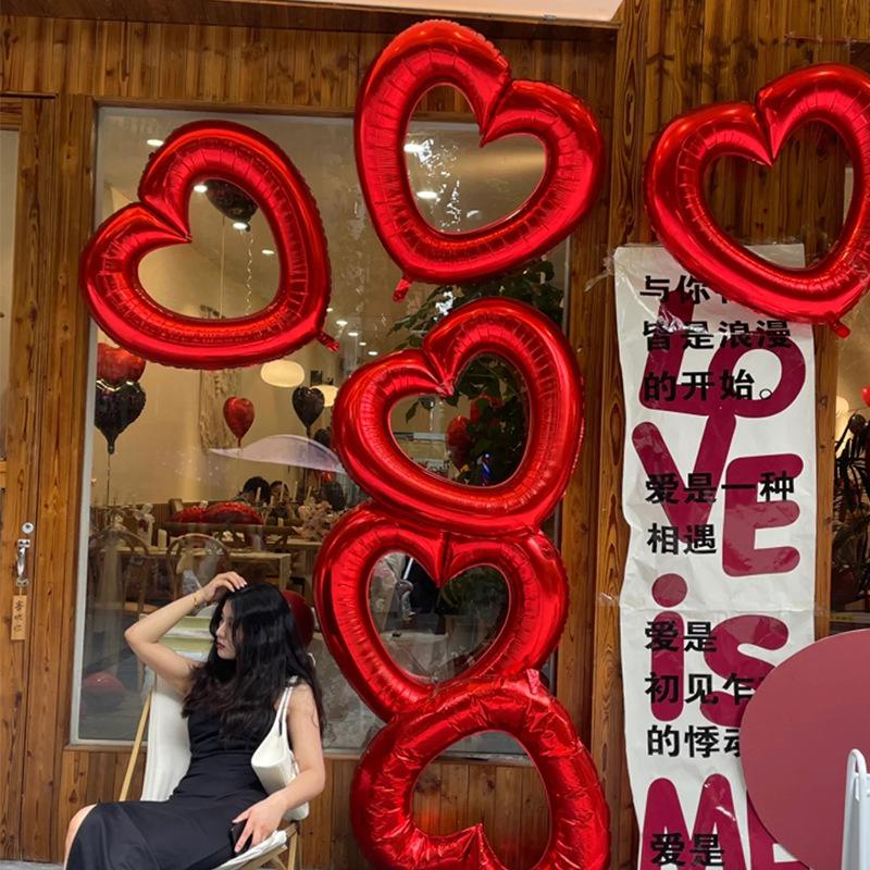 40 inch hollow out love balloon birthday party shopping mall holiday photo confession Valentine's Day decoration helium ballon