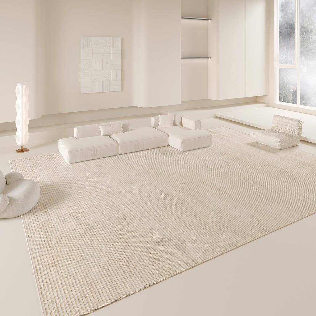 Line Cream Style Carpet Anti-slip and Easy-to-Clean Bedroom Floor Mat Living Room Carpet Home Decoration