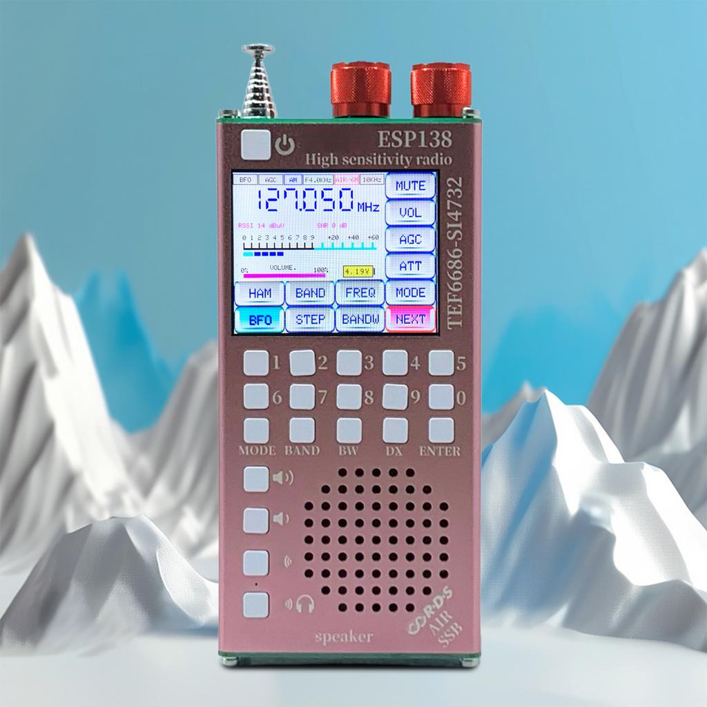 Dual Modes High Sensitivity Radio ESP138 ESP32 SI4732 Hand-Held Radio Receiver Type-C Charging for Bluetooth-Compatible Speakers