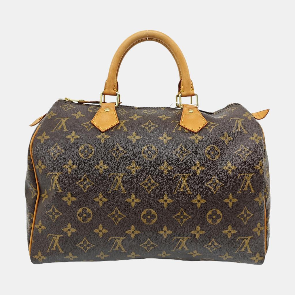 [Použité] Speedy 30 Elegantní Kompaktní Módní Dojíždějící Klasický Monogram Potahovaný Plátno S Koženým Lemem Polštářová Taška - Dobrý #1AWJA1L
